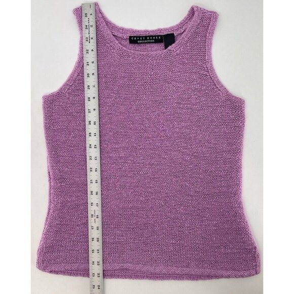 Crazy Horse Collection Lavender Knitted‎ Sleeveless Blouse Size Medium, Spring - Picture 8 of 9
